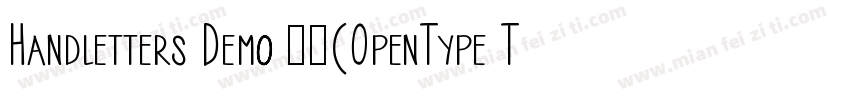 Handletters Demo 常规(OpenType TrueTy字体转换